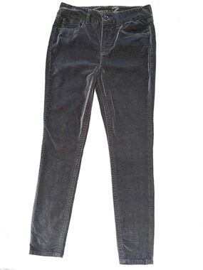 Seven7 Slate Gray Velvet Jeans Tummyless Hi Rise Skinny Cotton Stretch Edgy Boho
